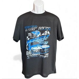 NWT Mens Romwe Street Life Men Car & Letter Graphi Tee Shirt - Sz L